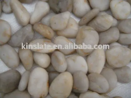 Polished natural snow white pebble stone