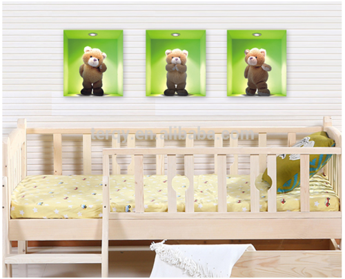 2015 hot sale cartoon free bear bedroom kids room wall stickers