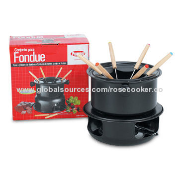 11-piece Fondue Set with Burner and Color Coded Prongs