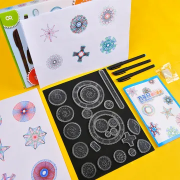 28pcs Kids Craft Drawing Spirograph Geometric Ruler Set