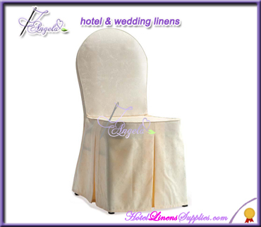 wholesale damask polyester chair covers, polyester damask chair covers with pleats for banquet chairs