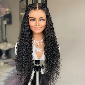 Gorgeous 100% Brazilian Black Human Hair Blend Lace Front Wig,Baby Humam Luxury Hair Wig,30 Inch Curly Lace Frontal Wig