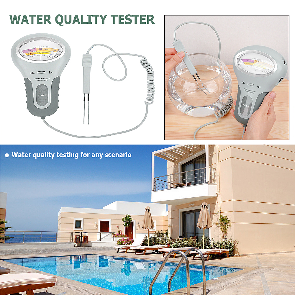 2 in 1 PH Chlorine Meter Tester PC-101 PH Tester Chlorine Water Quality Testing Device Tools For Pool Aquarium Portable
