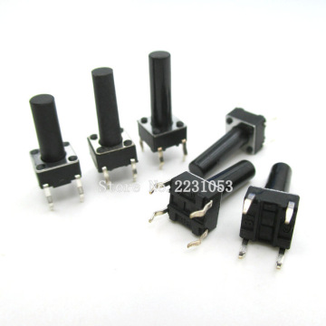 100PCS 6*6*15mm 4 Pin Tactile Tact Push Button Micro Switch Direct Plug-in Self-reset 6X6X15MM DIP Switches Top Copper