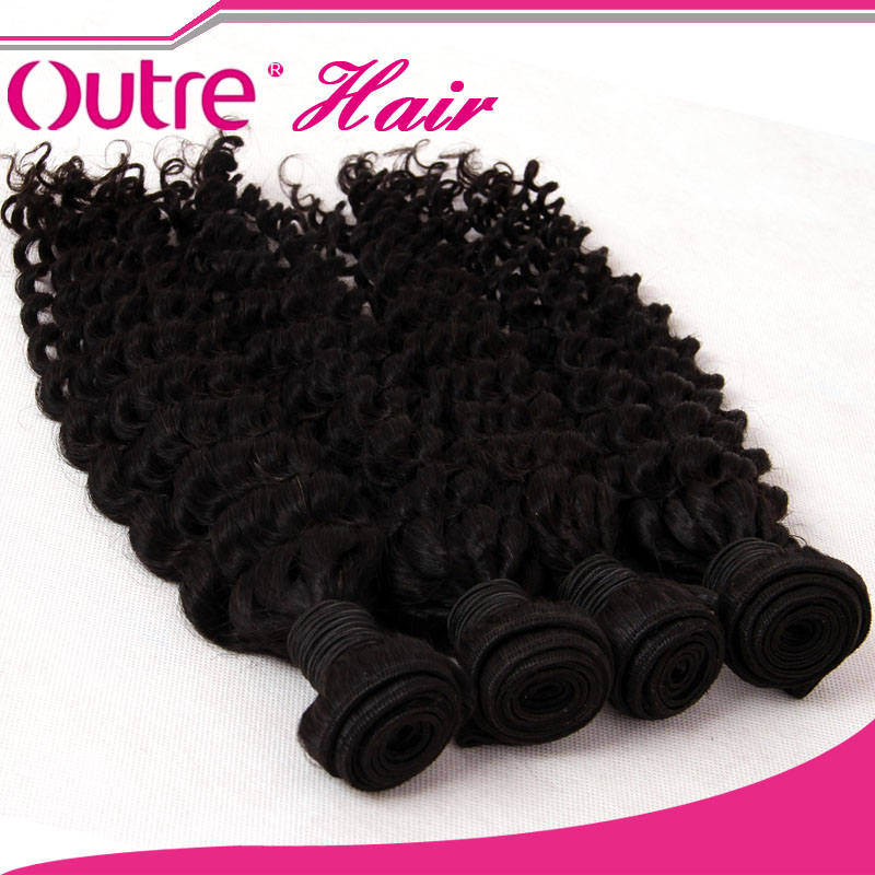 Factory Price Grade 6A 1b# Brazilian Curly Virgin Hair Extension Weft Deep Wave Unprocessed Human Hair Weave 100g/PCS