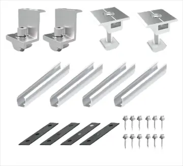 Mini Rail Solar Mounting System for Aluminum Silver Trapezoidal Roofs