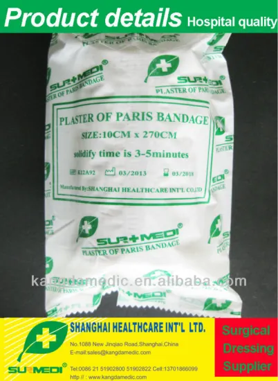 10cmx2.7m plaster of paris bandage and Orthopaedic bandages