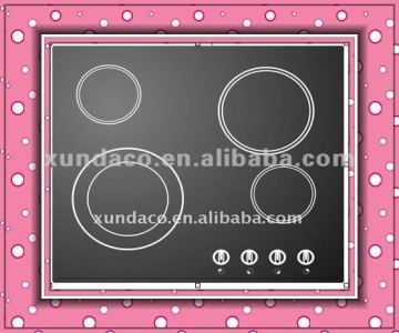4 rapid heating zone electric ceramic hobs