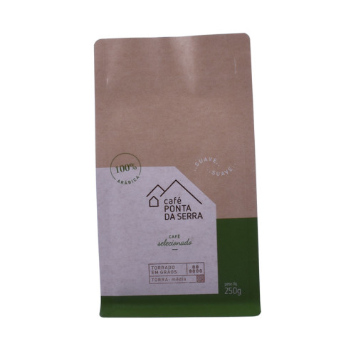 Compostable Foil Stamping Custom Block Bottom Coffee Bag