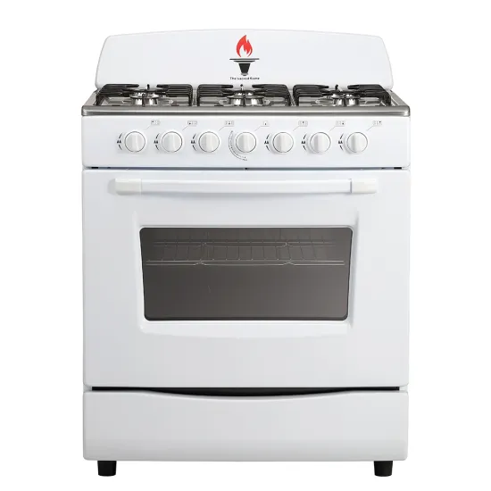 6 Burners Gas Cooker Glass Top Hob