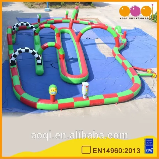 Multi functional interactive inflatable racing track game for adults