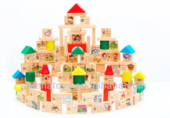 Wooden kids educational DIY Toys 150pieces Domino Block
