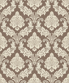 D0205 damask flowers plain white wallpaper