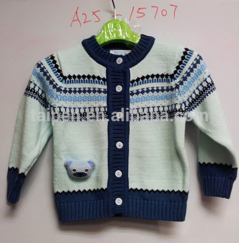 Wholesale Knit Pattern Free Baby Boys Sweater and Cardigan Kids Sweater