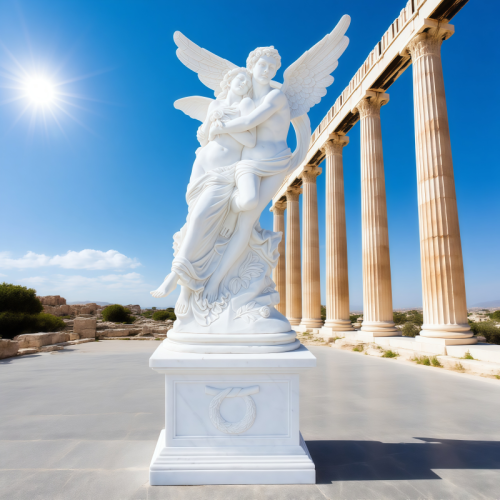 Hand-Carved Marble Angel Floral Base Indoor Outdoor Decor