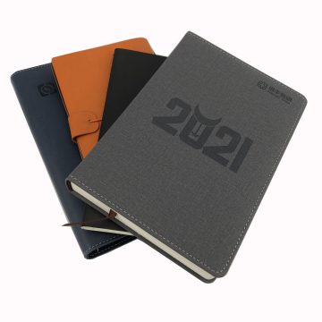 Personalized logo leatherette paper A5 notebooks debossed cover writing pads for business promotion planner