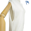 Vestă din tricot fără mâneci, alb-cav