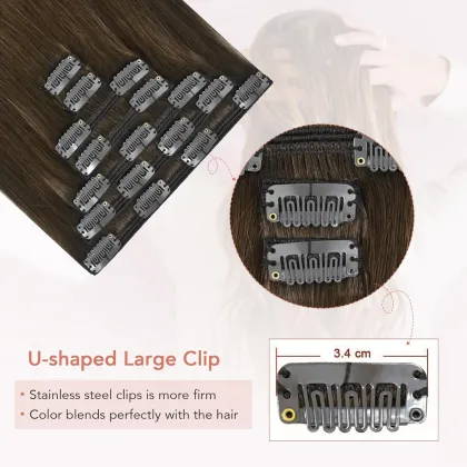 Brown Hair Extensions Clip in Hair