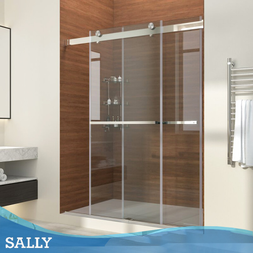 SALLY Frameless Double Sliding Bypass 8mm Shower Doors