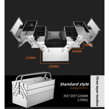 Stainless Steel Vicue Mounted Industrial Folding Toolbox