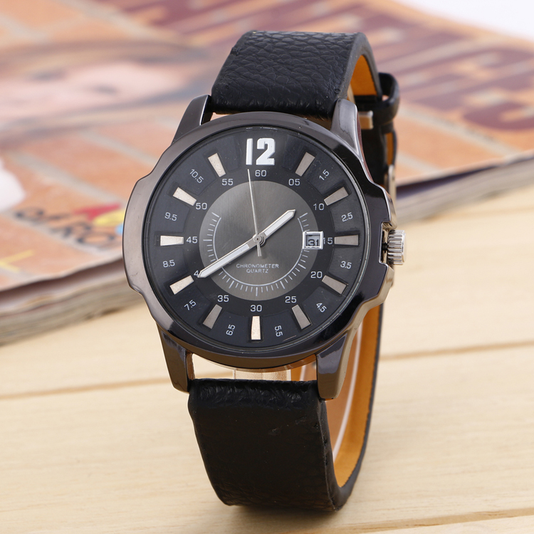 Men Business Luxuury Leather Wristband Watch