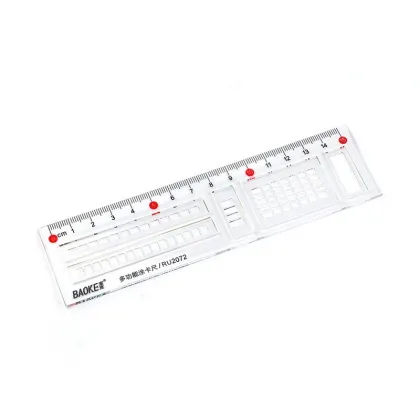 Baoke Plastic Transparent Ruler Set - Custom Drawing & Multifunctional