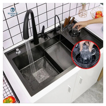 Stainless Steel Nano Black Kitchen Sink: A Versatile Addition to Your Bring-Your-Own-Trash Can Kitchen