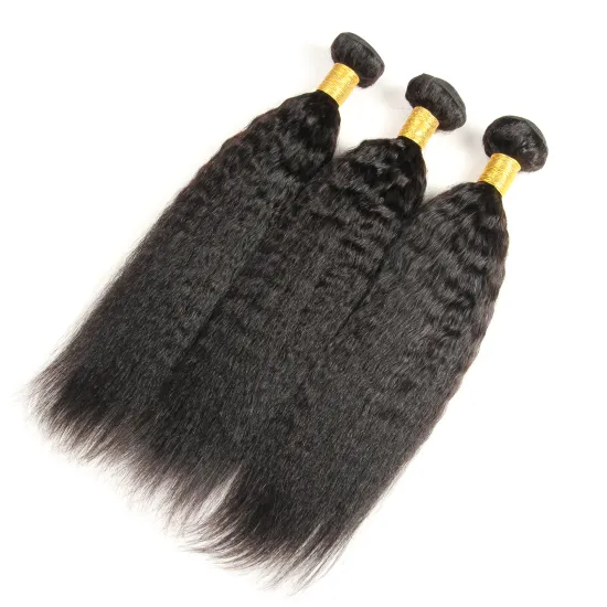 Wholesale Factory Supplier Unprocessed Virgin Indian Kinky Straight Hair Yaki Weave Bundles