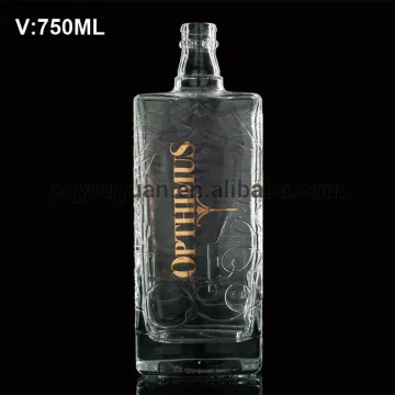 Square Shape Screw Top 750 ML Glass Bottles Glass Bottle 750ML Frosted Lids