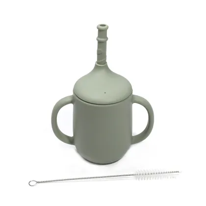 Silicone Straw Training Cup 360° Toddler Drinking Cup