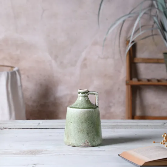 European Style Custom Green Flower Vase | Antique Porcelain Decorations