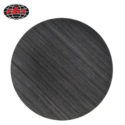 Round Gray Grain Plastic Charger Plate