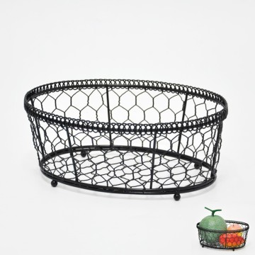 Decorative spiral metal bowl shape fruit basket