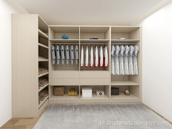 Offener Schrank für Schlafzimmer L -förmige Walkin -Garderobe