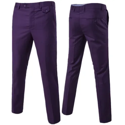 S-5XL British Style Fashion Slim Fit Men's Suit Pants Trousers