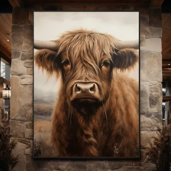 Nordic Yak Oxen Wall Art: Canvas Prints for Living Room Decor