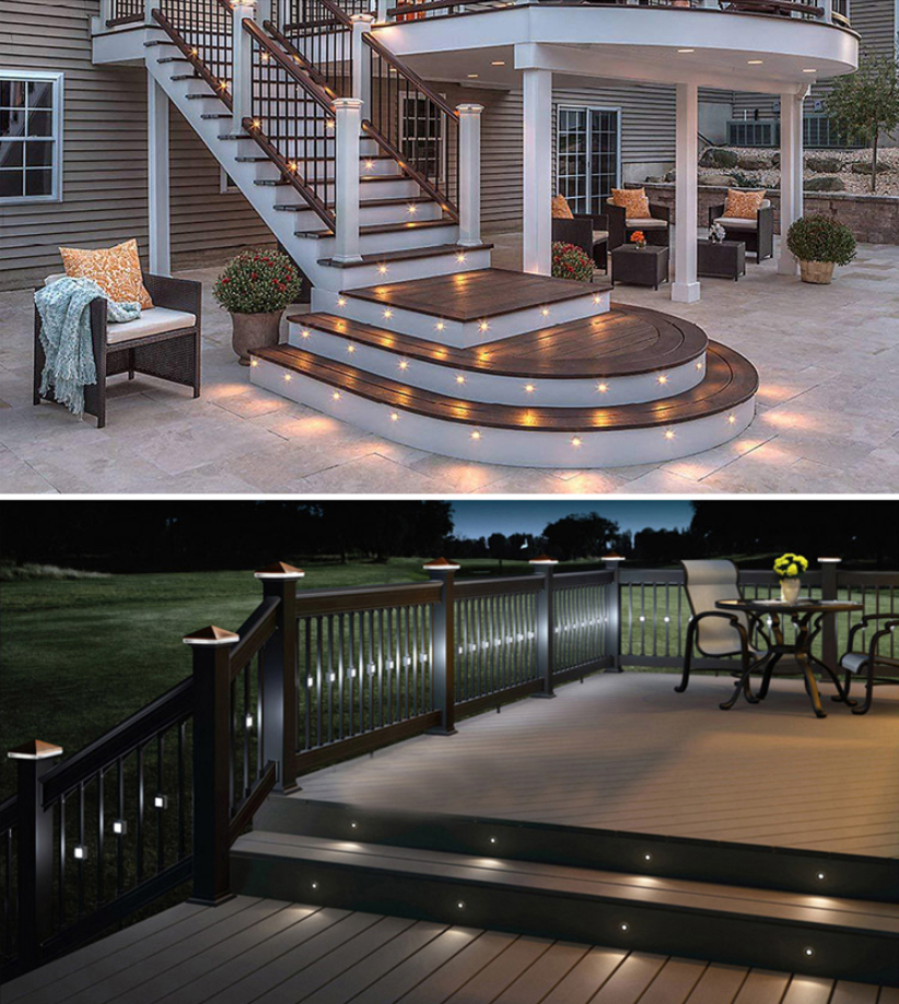 LED deck lights for backyard decoration