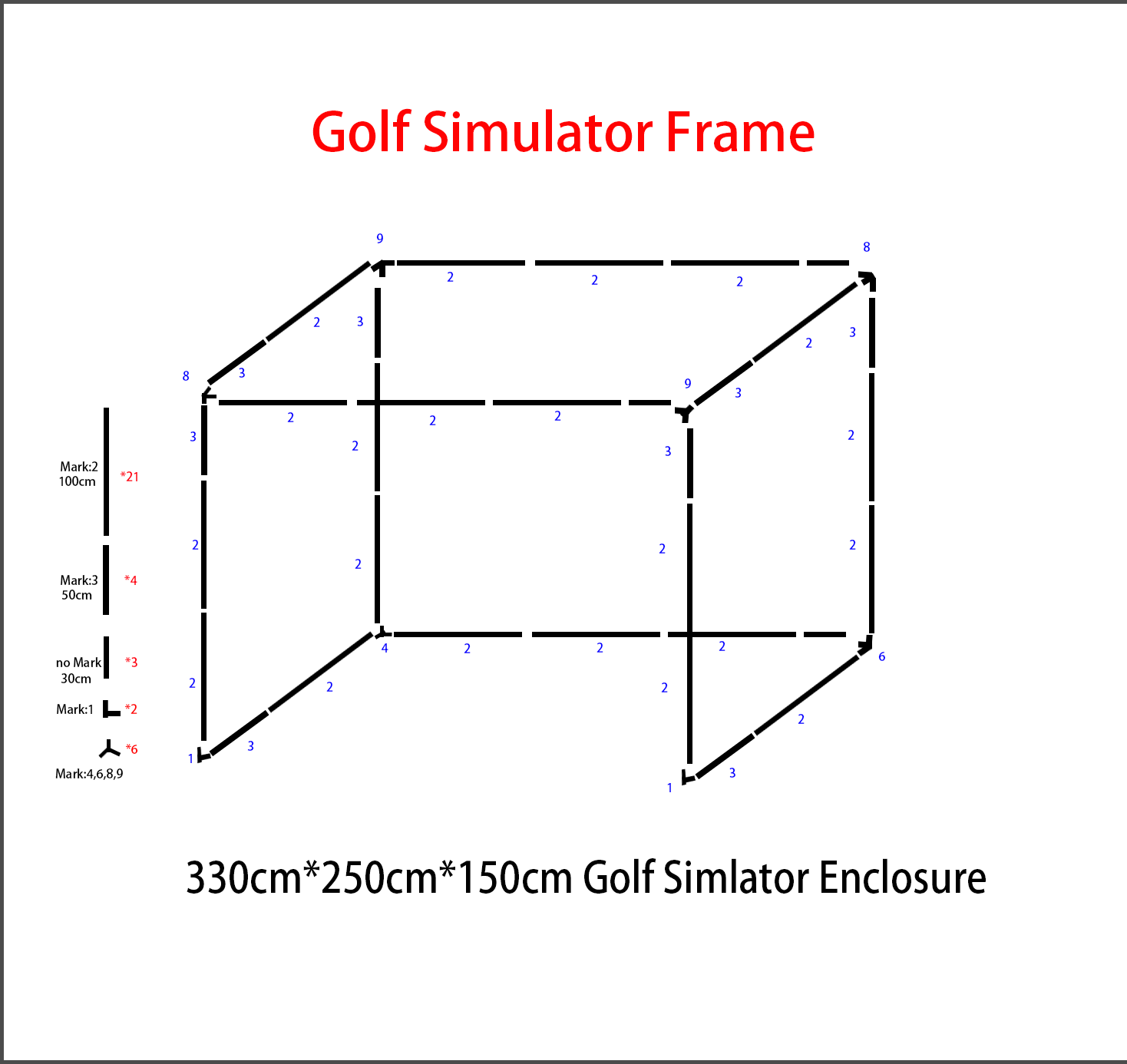 Golf simulator frame preview, golf simulator enclosure frame kit