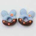 Kawaii Dier Konijn Donut Hars Cabochons Voedsel Miniatuur Beeldje DIY Sieraden Accessoires