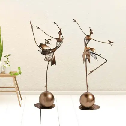 Modern Dancing Sculpture: Artistic Figurine Ornaments Capturing Graceful Dance Movements