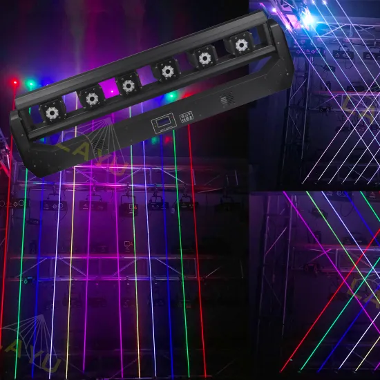 Professional P06 Series RGB & Single Color Moving Head Laser Light Bar with 6 Heads