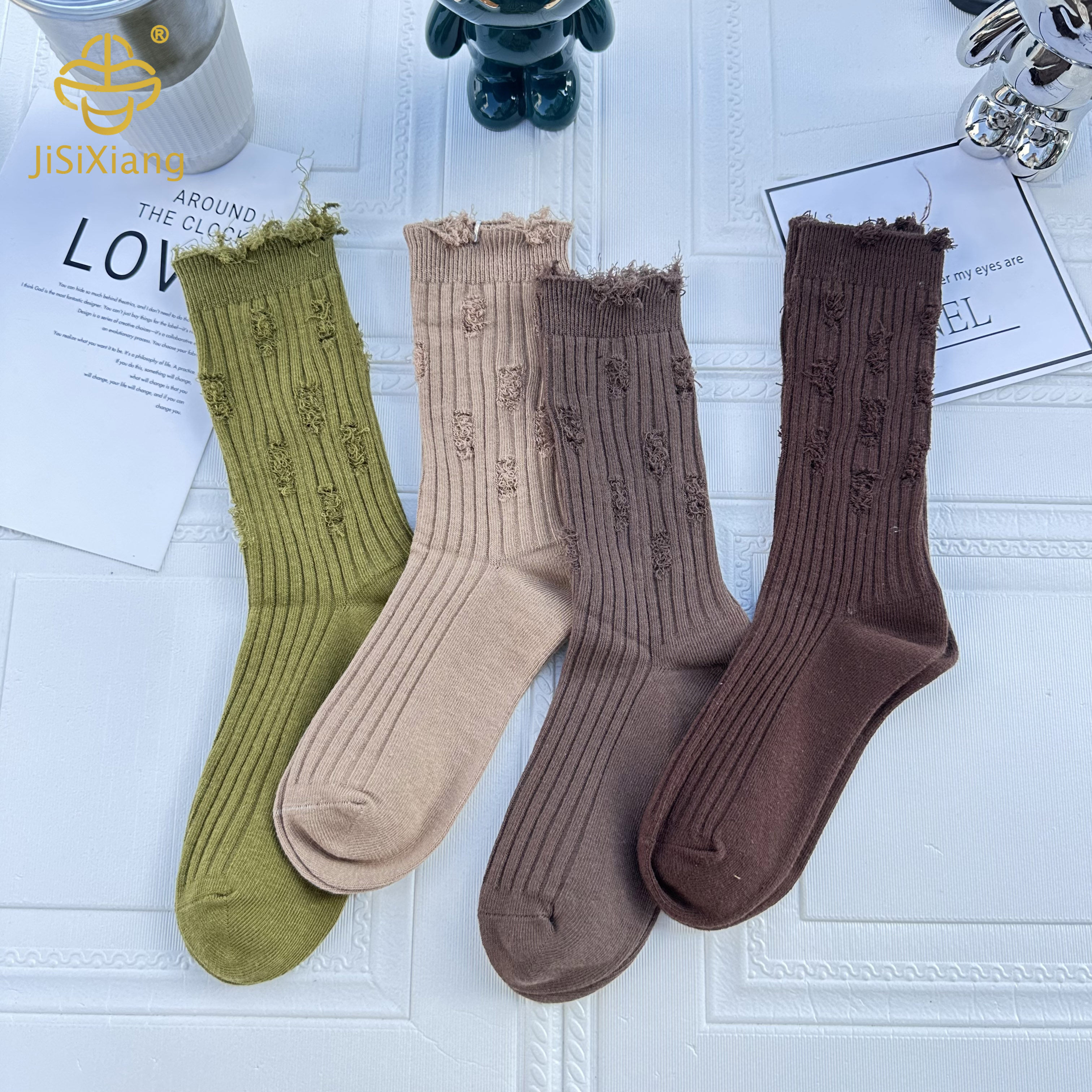 Green Korean version of the hole socks