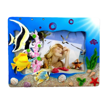 Handcrafted Marine Animal Resin Picture Frames: Captivating Seaside Souvenirs Featuring Tropical Fish & Sea Turtles