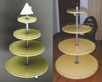 Particle Board Metal Light Duty Round Shop Display Stands Rack