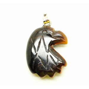 Tête d&#39;aigle Shape Yellow Tiger eye pendentif