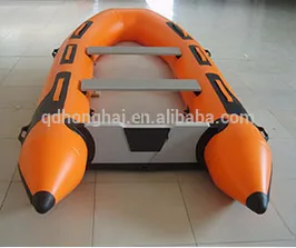 HH-S430 Inflatable orange Boat With Aluminum Floor for fishing