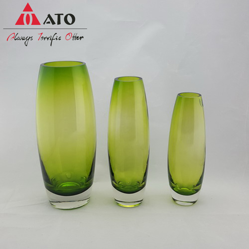 Green cased glass home living room flower vase