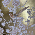 Flower and bird Golden hand-painted wallpaper