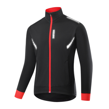 WOSAWE Men's Windproof Fleece Cycling Jacket with Reflective Design