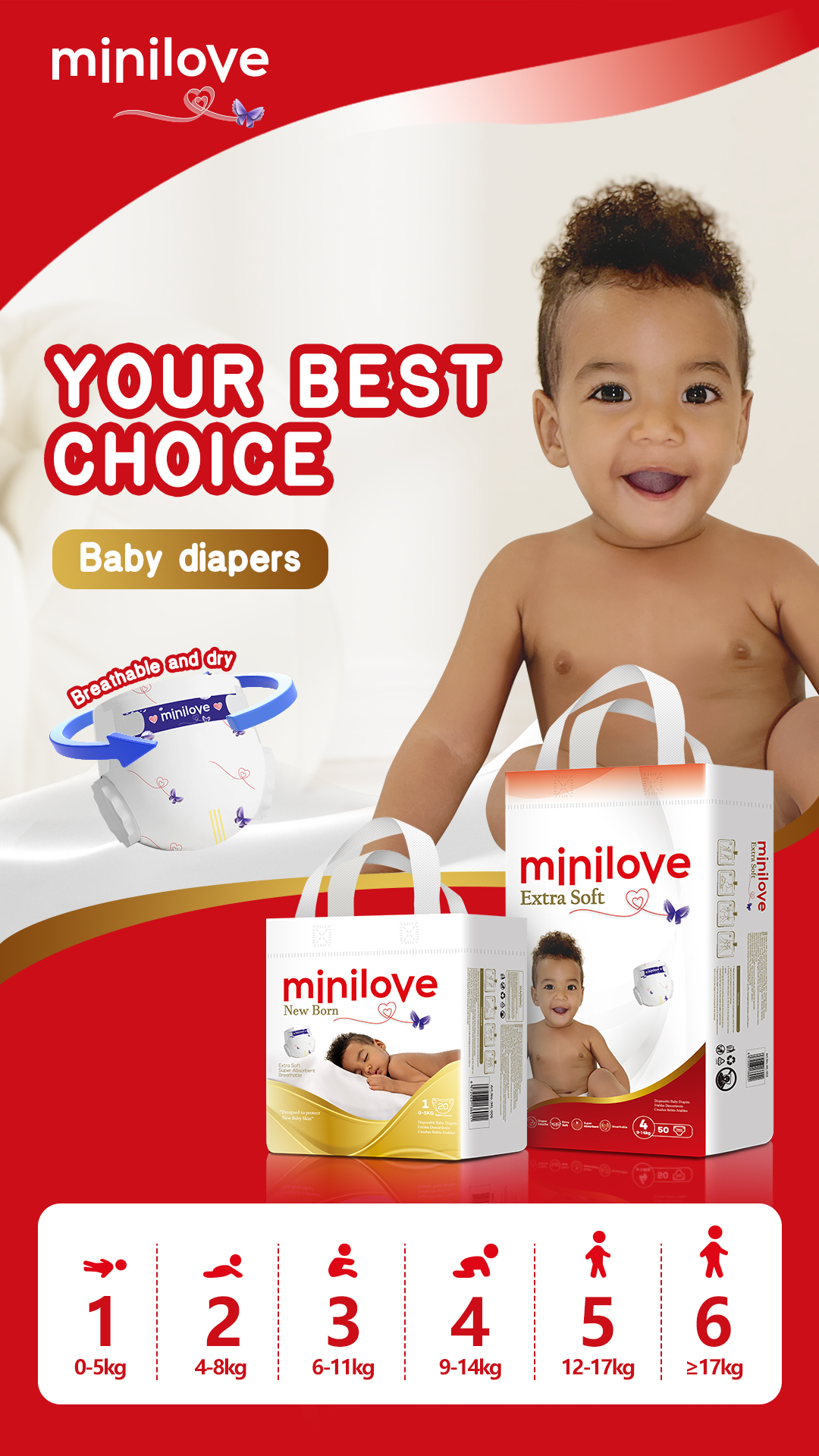 Zhongrou Baby Diaper Minilove